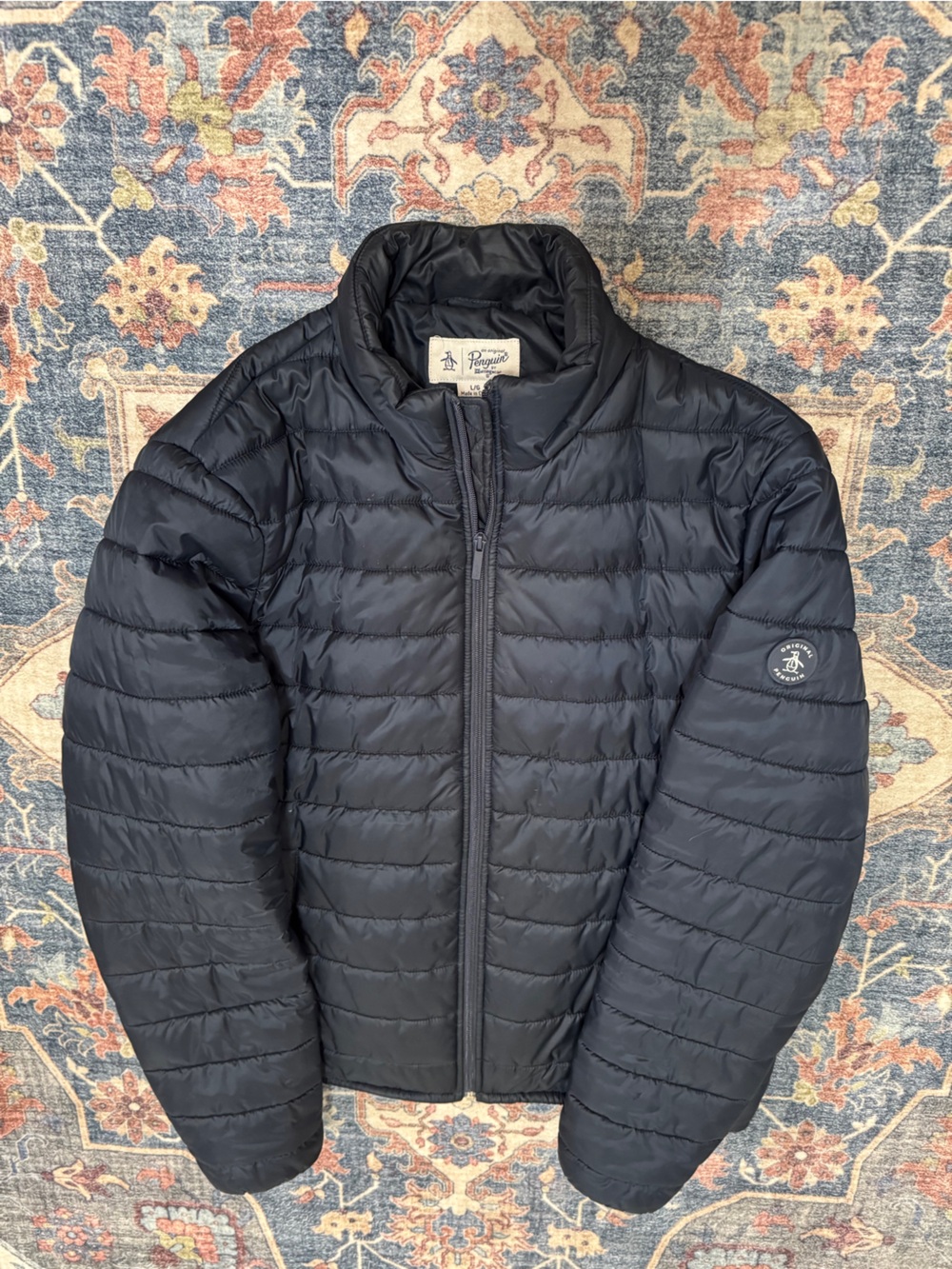 Original Penguin Men's Navy Quilted Packable Puffer Jacket